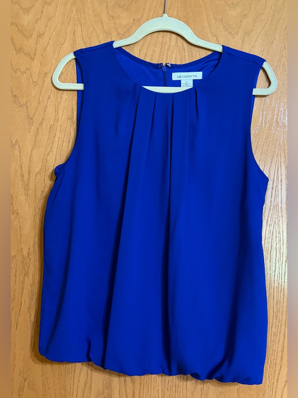 Liz Claiborne Royal Blue Pleated Sleeveless Top